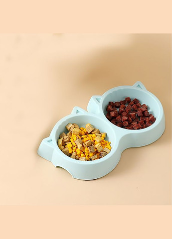 Миска для кошек Cat 123307 двойная пластиковая Blue Taotaopets (361349315)