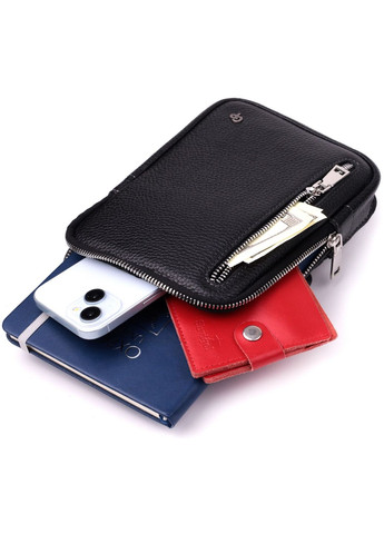 Прямокутна сумка бананка із якісної натуральної шкіри 15,5х20,5х3,5 см Grande Pelle (315874436)