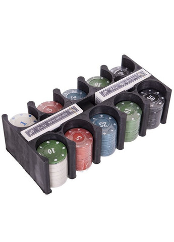 Набір для покеру в металевій коробці SP-538-045 (200 фішок, з номіналом, 2 кол.карт, полотно, р-р 24х12х12см) (538-045) SP-Sport (361436228)