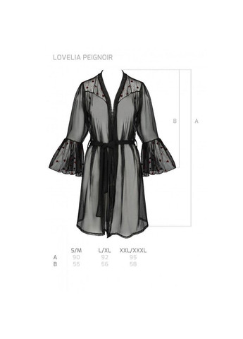 Воздушный пеньюар LOVELIA PEIGNOIR XXL/XXXL, black Passion (303880576)