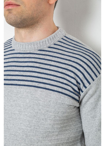 Світло-сірий демісезонний светр чоловічий в смужку Sport Line