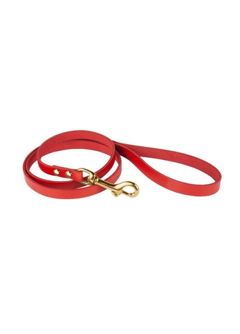 Поводок для собак кожаный красный 1х120 см 47113 BronzeDog (269454186)