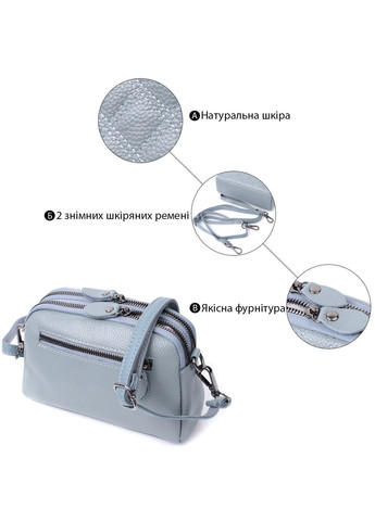 Элегантная женская сумка прошита ромбами на лицевой стороне из натуральной кожи 22808 Синий Vintage (303877342)