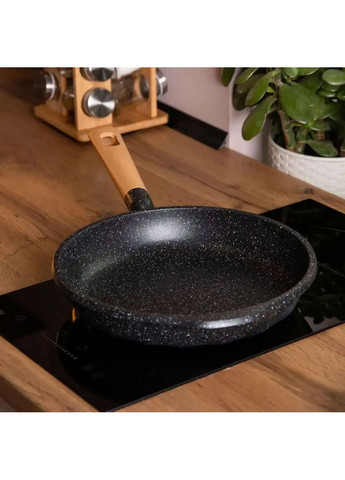 Алюминиевая сковорода 1,8 л, мраморное антипригарное покрытие Ø 24 см, толстое дно черный HP-4-418B (A-033038) MGC (342759120)