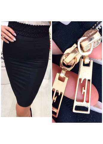 Разноцветная юбка с молнией, ст. 309, черный KHAN