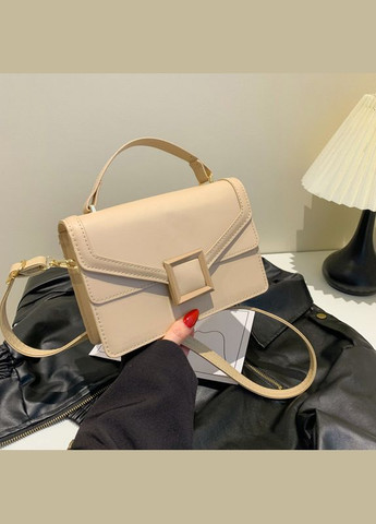 Жіноча сумка 2123 крос-боді бежева на ремінці No Brand (326487670)