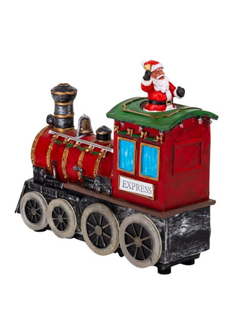 Фигурка Новогодняя с подсветкой и музыкой Паровоз с Сантой 28х23,5 см работает от батареек 16026-006 Lefard (346532528)