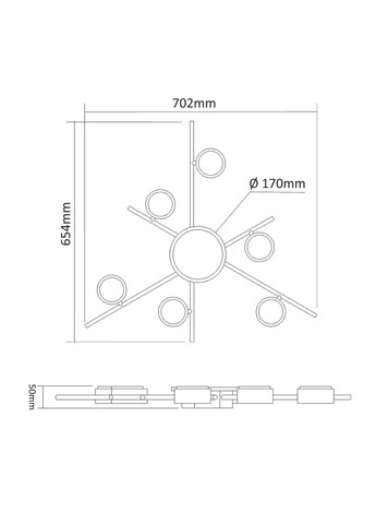 Світильник під лампу 6xGX53 накладний з підсвіткою білий VL-SPF22B-WB Videx (365650870)