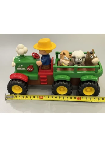 Трактор с прицепом Limo Toy свет мелодия Съемная фигурка фермера животные 3шт имитация дыма при движении (M 6303) No Brand (381967284)
