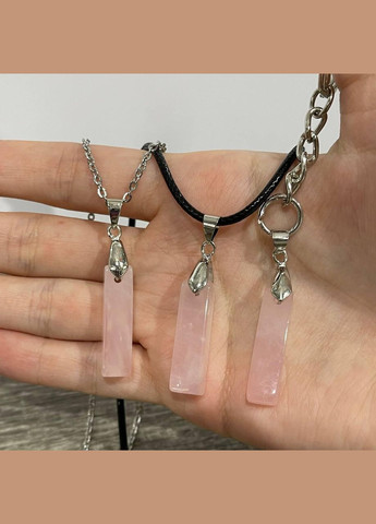 Кулон талисман с натуральным камнем кварц прямоугольной формы на цепочке в подарочной коробочке No Brand (331291759)