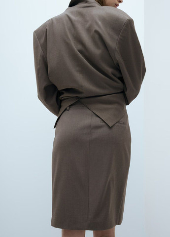 Серо-коричневая офисная однотонная юбка H&M