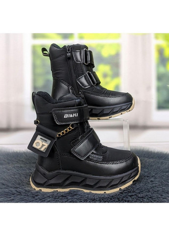 Черные повседневные зимние ботинки дутики зимние детские для девочки Biki