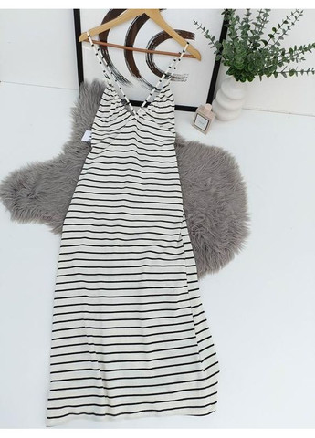 Белое полосатое платье со сборками Zara