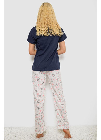 Синяя всесезон пижама женская с принтом, 243r6401 Ager