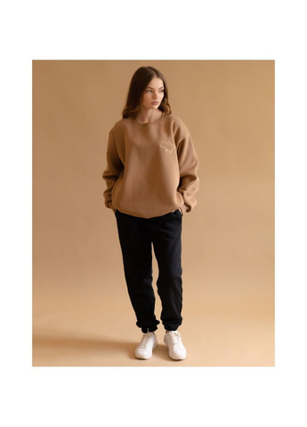 Коричнева світшот утеплений з вишивкою, р.m, caramel, коричневий () Twins W-202-ST-M-07