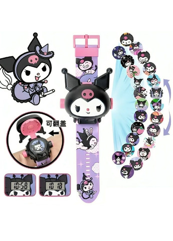 Дитячий електронний наручний годинник з 3D проекцією 24 картинки персонажа Куромі для дівчаток 23х4х2 см (480621-Prob) Лавандові Unbranded (338956183)