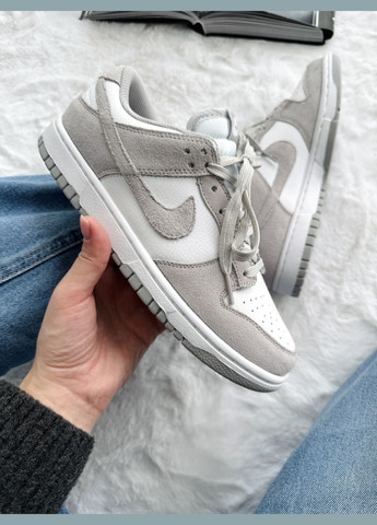Кросівки жіночі і чоловічі Nike SB Dunk Low Grey White | Найк СБ Данк низькі сірі білі No Brand сірі демісезони (341485838)