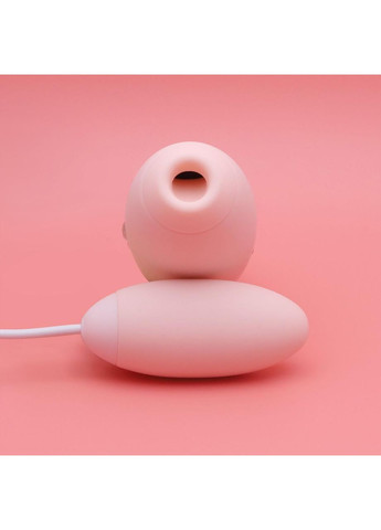 Вакуумний стимулятор з віброяйцем 2-в-1 KISSTOY Miss VV Pink No Brand (366878034)