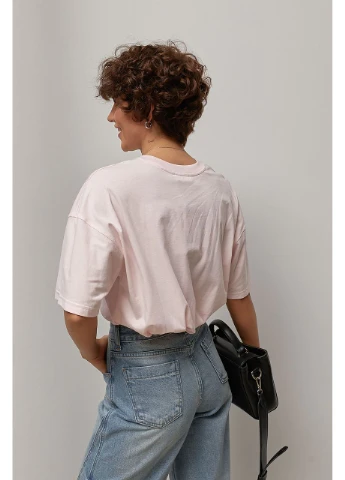 Однотонна трикотажна вільна футболка Lurex - (381239050)
