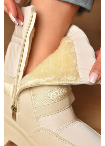 Дутики жіночі на хутрі бежевого кольору Let's Shop (363838823)