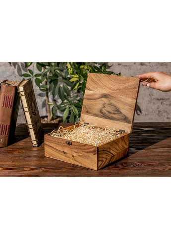 Деревянная подарочная коробка из натурального дерева со сплошной крышкой M – 208x180x77 мм Handmade EB-3.2 (366666027)