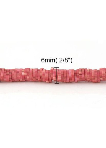 Намистини Пласкі диски ронделі розділювачі з полімерної глини Темно-рожевий 6 мм х 1 мм В'язка 325 шт Finding (316251129)