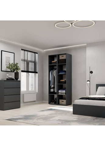 Шкаф распашной комбинированный №13 Light 800x500x2200 Графит (LTK0137000000) Art In Head (342323497)