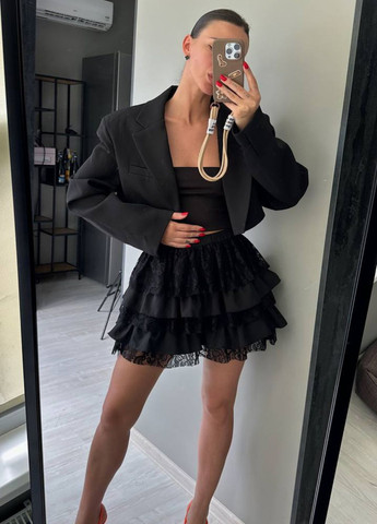 Вишукана повсякденна міні спідниця-шорти з воланами та мереживом Tik-Tak (362539627)