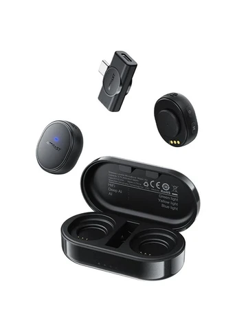 Петличный беспроводной микрофон Acefast R3 Dual-mic USB-C 2.4 ГГц черный No Brand R3 Dual-mic Type-C (402056283)