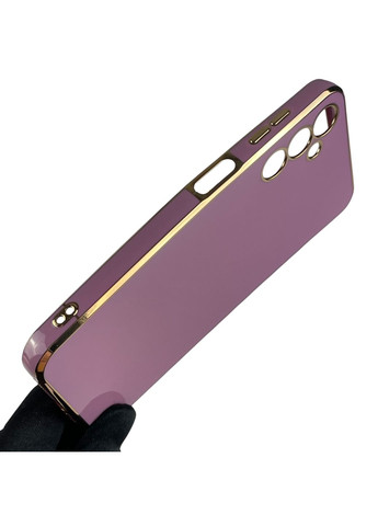 Чехол для Galaxy A14 4G SM-A145F с золотой окантовкой с защитой камеры на самсунг а14 сиреневый Samsung (366018957)