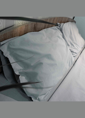 Комплект постельного белья Евро 200х220 Поплин 120 г/м2 Хлопок (Светлосерый) 2 х 40х60 GM Textile (273378611)