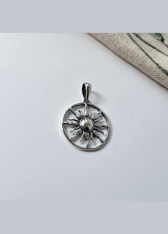 Срібна підвіска підвіс Сонце без каміння срібло 925 проби Чорнене 3291ч 2.70г Nobrand (370438595)