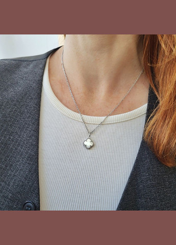 Срібна Підвіска кулон Квітка з перламутром срібло 925 проби покрито родієм пк2п/1024 1.50г No Brand (306741494)