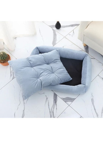 Лежанка з подушкою - м'яке ліжко для собак та котів Темно-сіра 60*45*10 см No Brand (306554664)