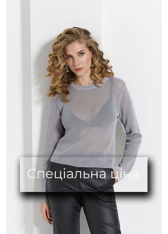 Сірий джемпер ажур 2544 сталевий Triko Bakh