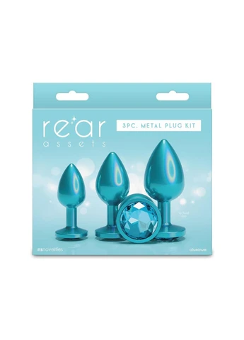 Набор анальных пробок Rear Assets - Trainer Kit - Iridescent Teal - Teal Gem Ns Novelties (398647786)