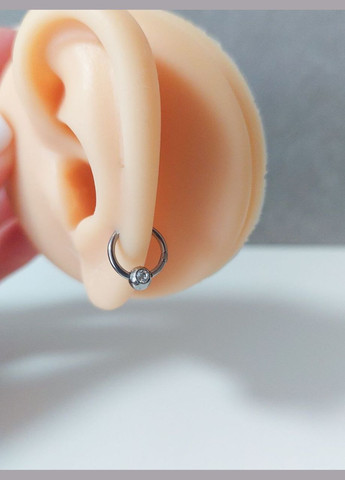 Сережка кільце для пірсингу 8 мм сталь 316L MK1299-4 срібний DeKolie (327416734)