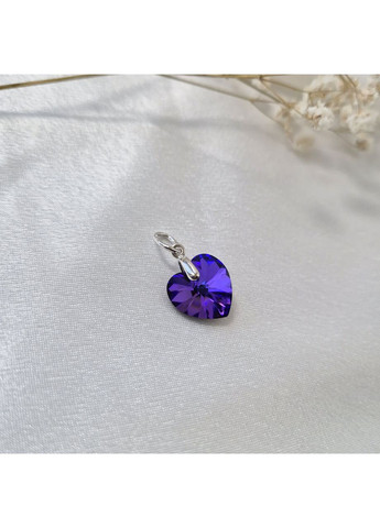 Срібна підвіска Серце с Каменем Сваровськи Срібло 925 проби родоване 36228-14р 1.90г No Brand (350199152)