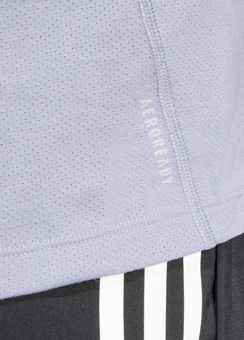 Фіолетова футболка own the run 3-stripes adidas