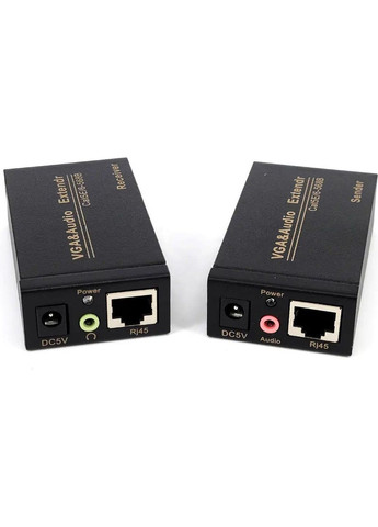 Удлинитель VGA HD15 M/F по витой паре RJ45 100m (1xRJ45) 1080p +Audio cat.5e/6 Lucom (370888086)