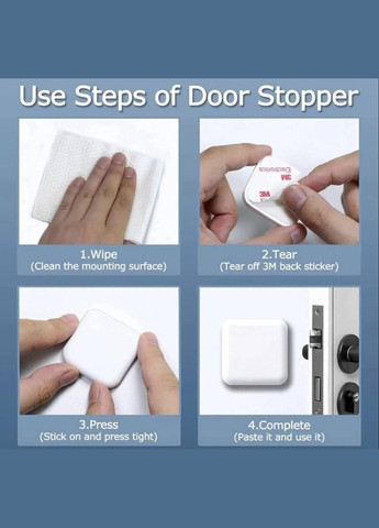 Відбійник обмежувач від удару силіконовий самоклеючий Квадрат 1 штука CHOICE (317297548)