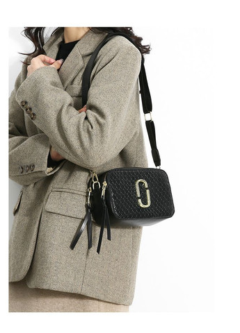 Модна проста плетена сумка через плече жіноча чорна КиП (315919443)