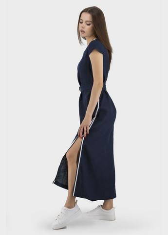 Синя спортивна, кежуал літня спортивна жіноча сукня без рукавів в смужку з кишенями stella polare (, ), 34349 No Brand в смужку