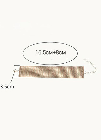 Браслет широкий в стразах Золотистый No Brand (338217785)