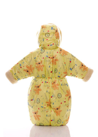 Комбінезон Трансформер на хутрі з принтом Ведмедик жовтий 86 см (41181) BABYKROHA (315423643)
