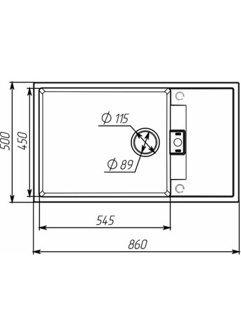 Гранитная мойка для кухни DIAMOND 8650 серая Valeso (358059628)