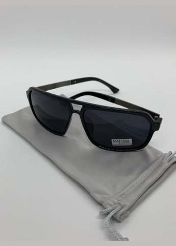Чоловічі сонцезахисні окуляри з поляризацією та UV400-захистом | Стильні окуляри в чорній оправі No Brand (340461617)