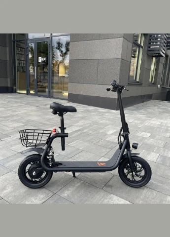 Електросамокат С1 500W 11Ah чорний, з сидінням та посиленим кошиком Kugoo (328599517)