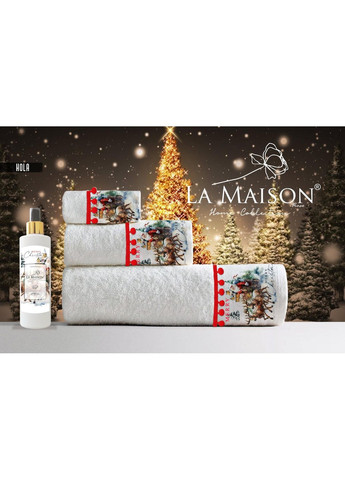 Подарочный набор полотенец La Maison, 3 шт. с ароматом Hola No Brand новогодний белый