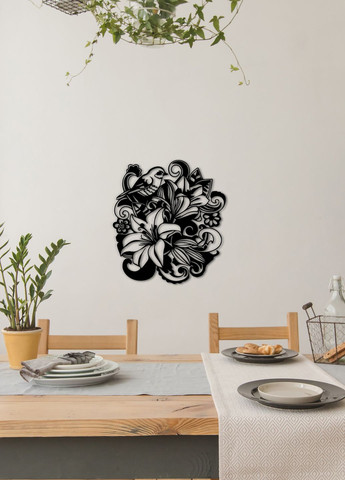 Декор для комнаты, интерьерная картина на стену "Лилия цветущая", минималистичный стиль 40х45 см Woodyard (292113678)